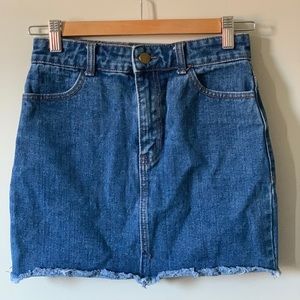Blue denim skirt